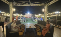 Herbal wood foot bath on Sundeck